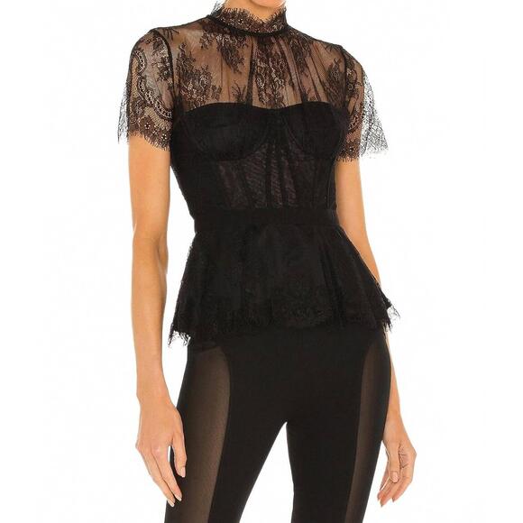 SIMKHAI Tops - NEW SIMKHAI kehlani lace bustier top in black